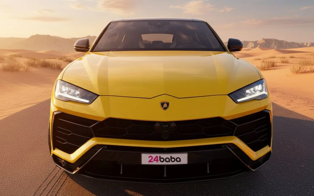 Lamborghini Urus 2022 front view with headlights