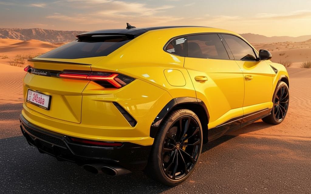 Lamborghini Urus 2022 rear view showing taillights