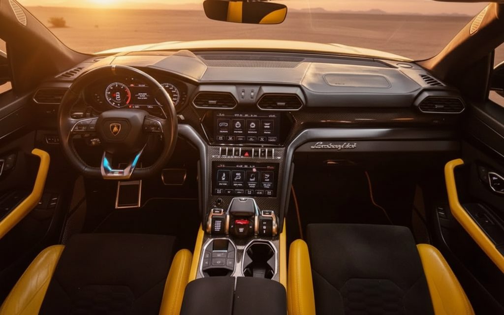 Lamborghini Urus 2022 interior view showing trim