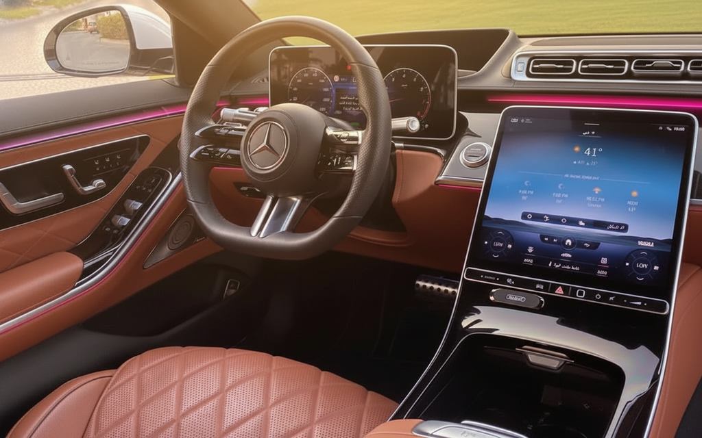 Mercedes S500 2021 dashboard and infotainment