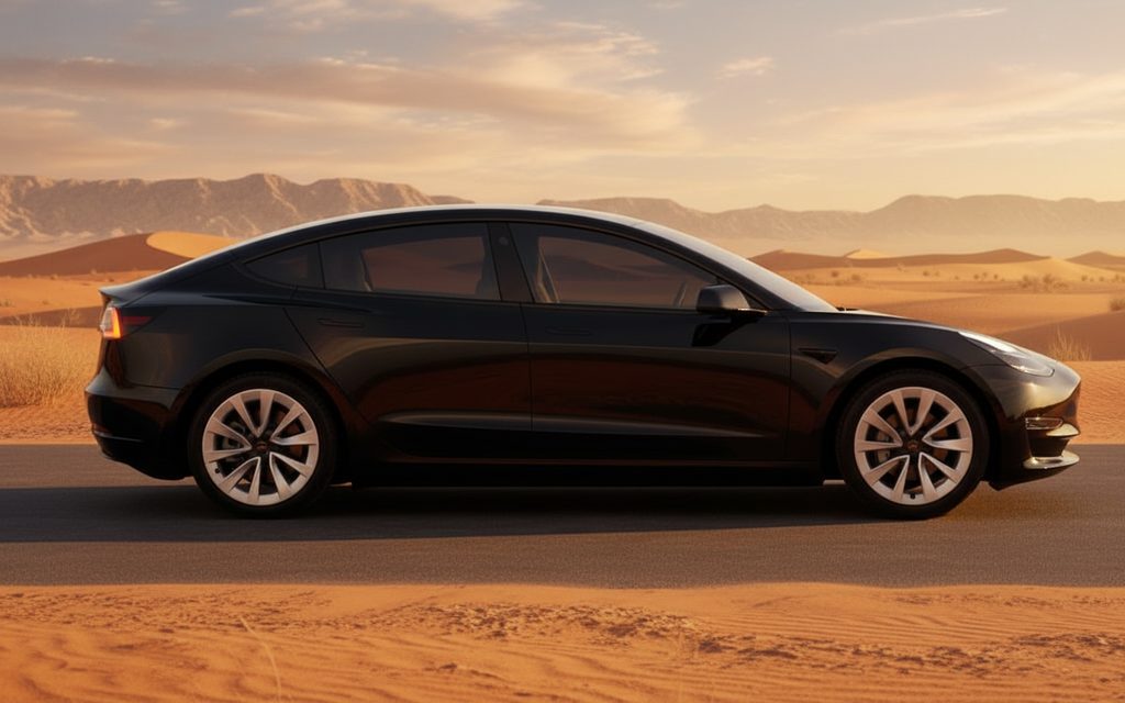Tesla Model3 2021 Black side profile