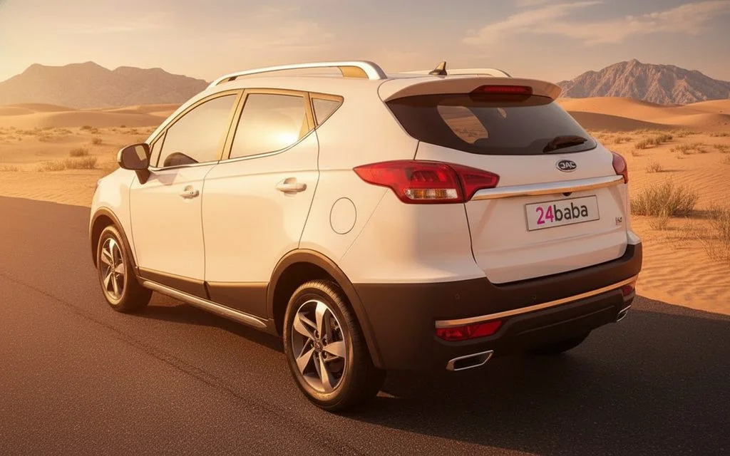 Jac S3 2023 White rear view showing taillights