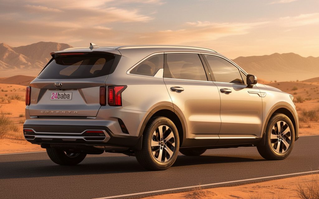 Kia Sorento 2025 Grey rear view showing taillights – rental in Dubai