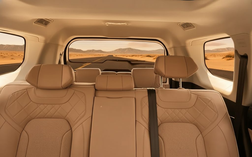Exeed Vx 2025 leather seats and cabin – rental in Dubai