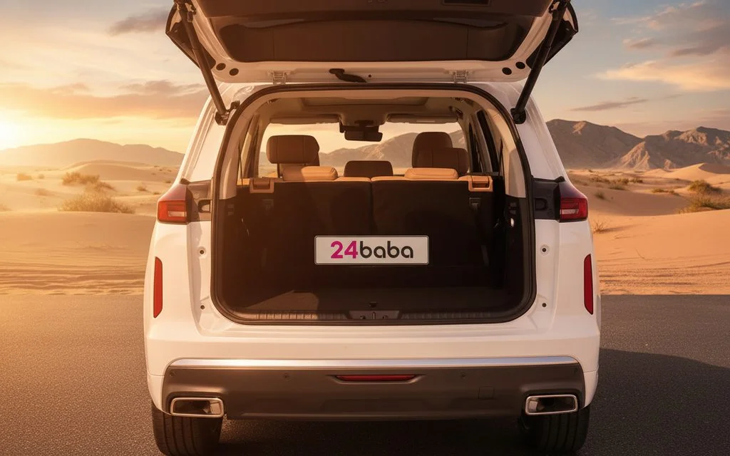 Exeed Vx 2025 White rear view showing taillights – rental in Dubai