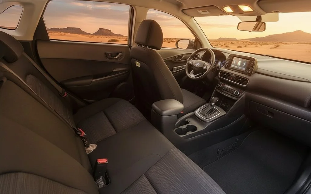 Hyundai Kona 2020 interior view showing trim – rental in Dubai