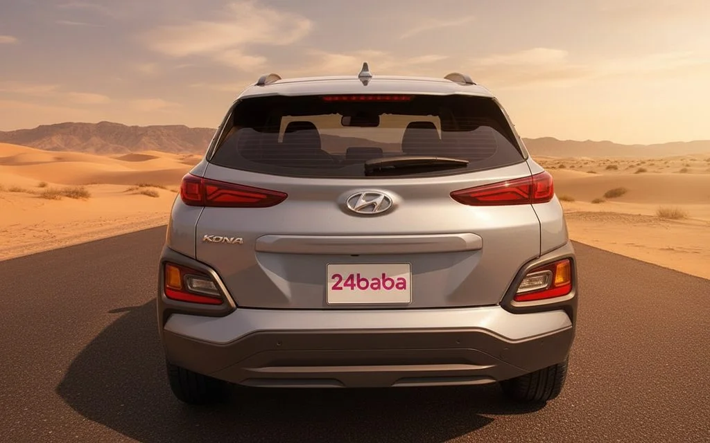 Hyundai Kona 2020 Grey rear view showing taillights – rental in Dubai