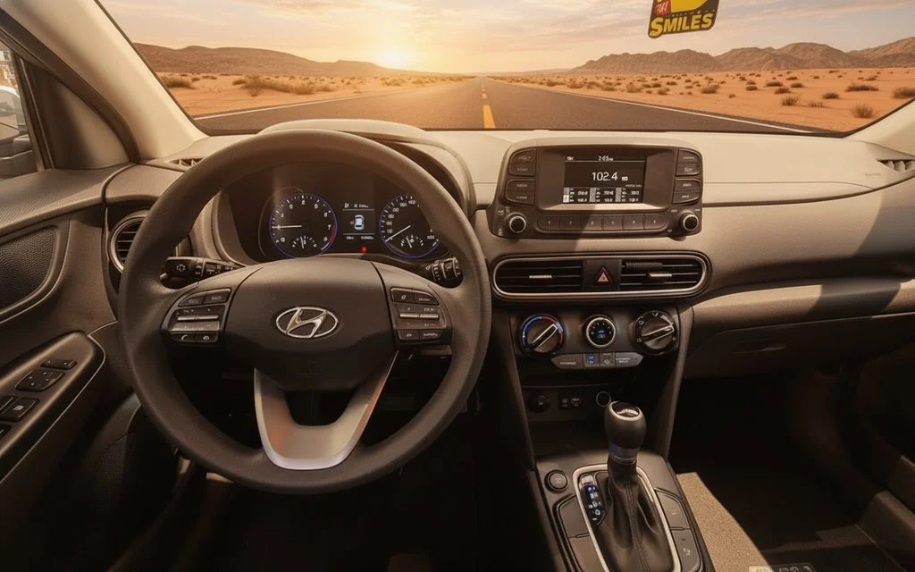 Hyundai Kona 2020 interior view showing trim – rental in Dubai