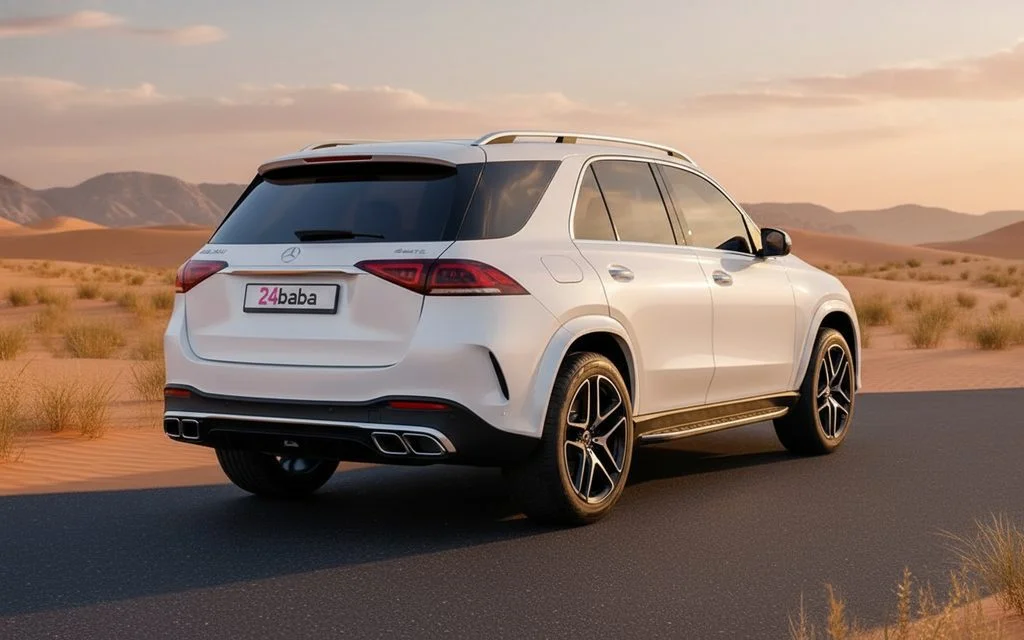 Mercedes Gle350 2021 White rear view showing taillights