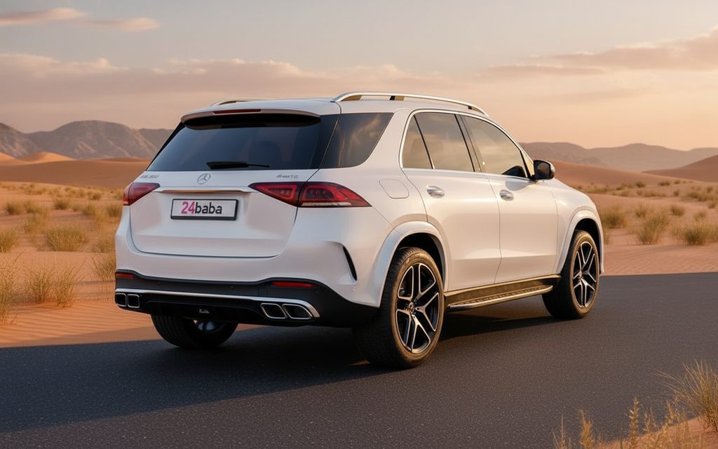 Mercedes Gle350 2021 White rear view showing taillights