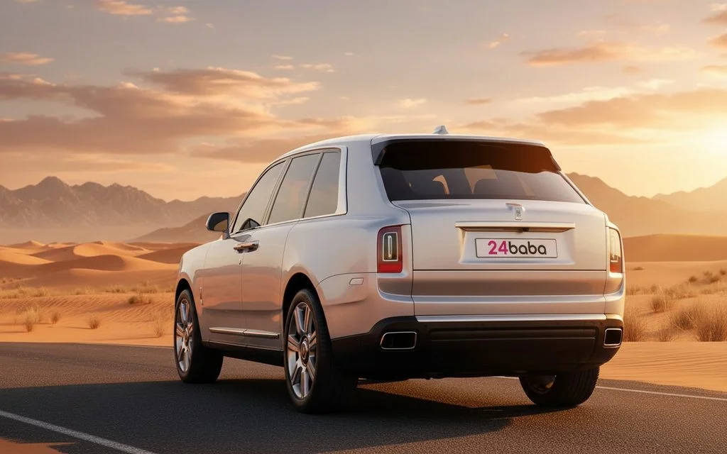 RollsRoyce Cullinan 2020 Silver rear view showing taillights