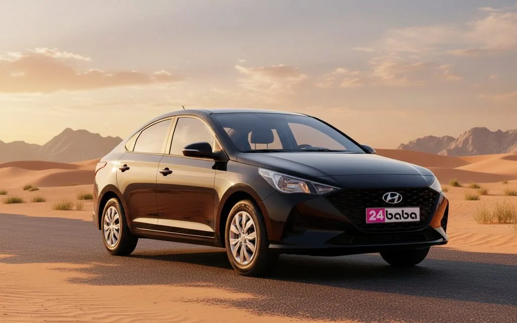 Hyundai Accent 2023 Black front view with headlights