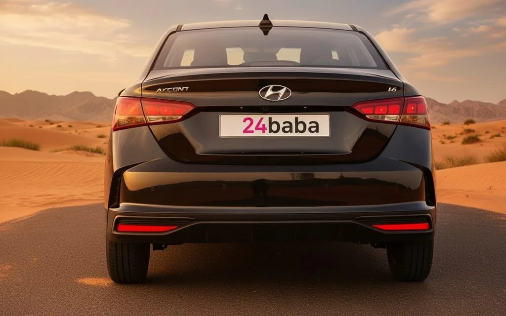 Hyundai Accent 2023 Black rear view showing taillights