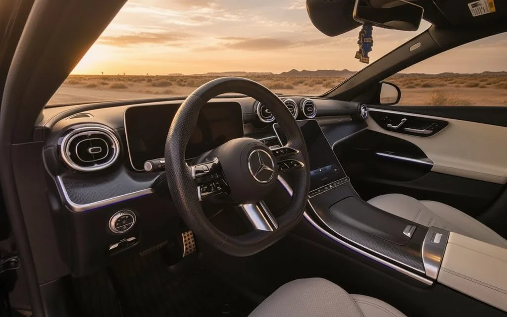 Mercedes C300 2023 dashboard and infotainment