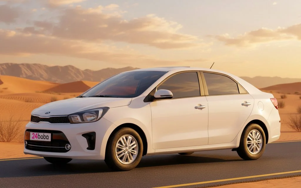 Kia Pegas 2023 White front view with headlights