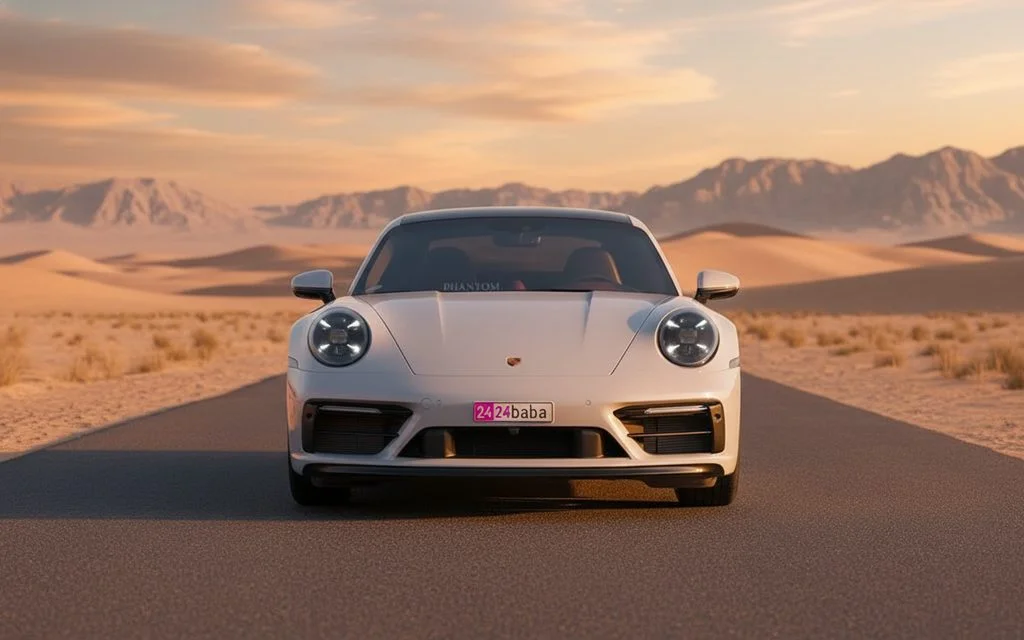 Porsche 911 2022 Grey front view with headlights