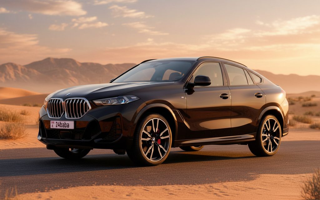 Bmw X6 2025 Black front view with headlights