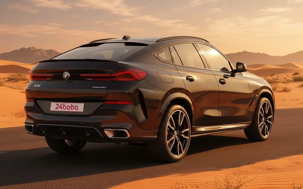 Bmw X6 2025 Black rear view showing taillights