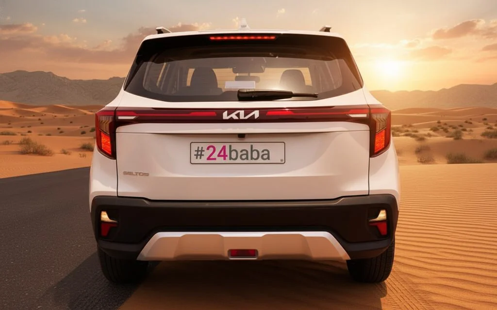 Kia Seltos 2024 White rear view showing taillights