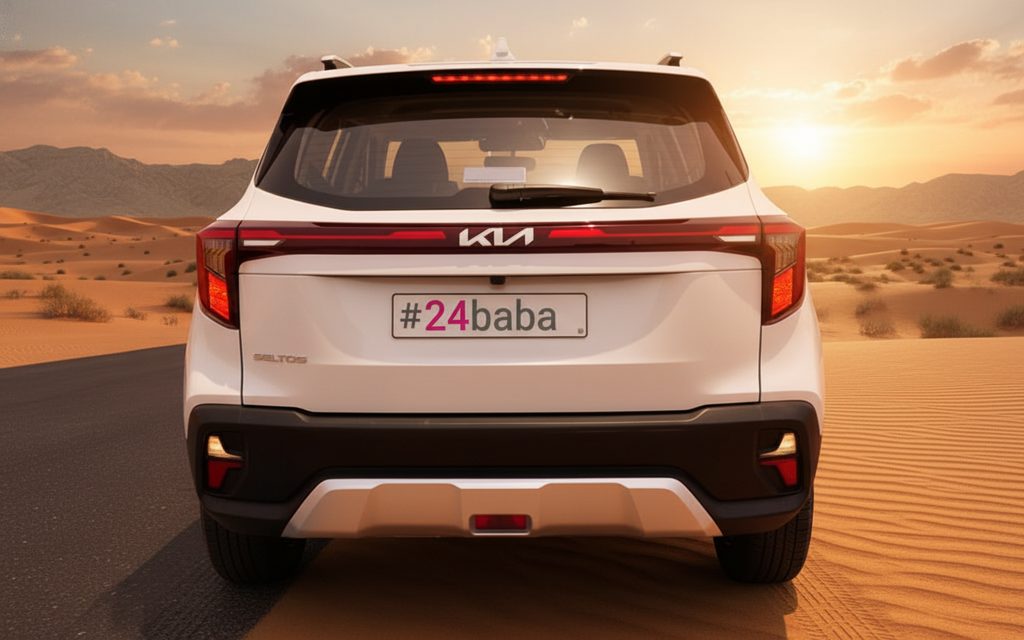 Kia Seltos 2024 White rear view showing taillights