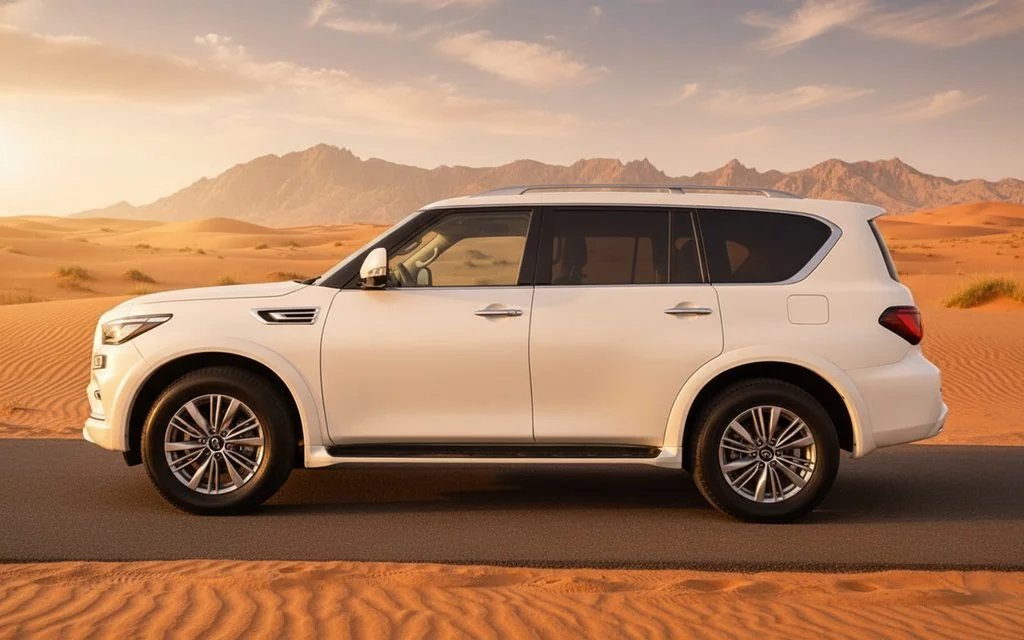 Infiniti Qx80 2024 White side profile