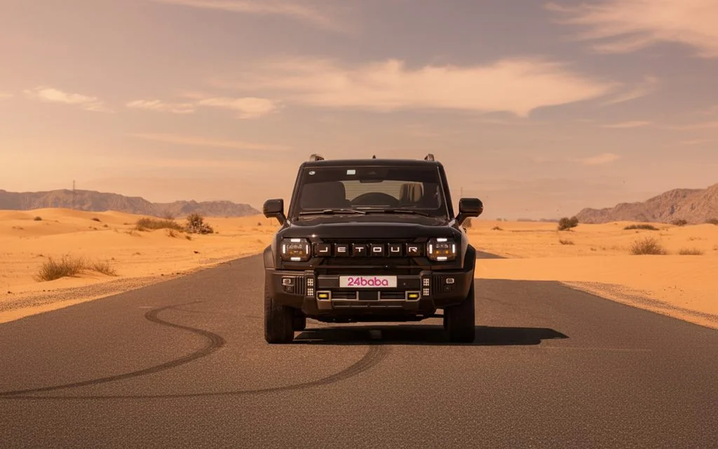 Jetour T2 2024 Black front view with headlights