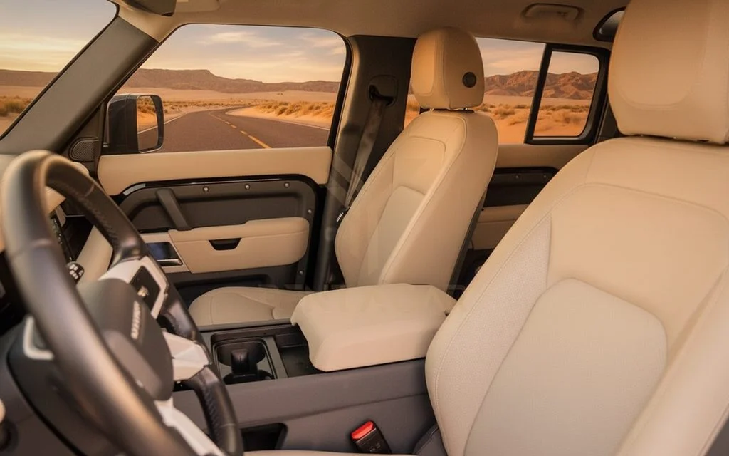 LandRover Defender 2023 leather seats and cabin