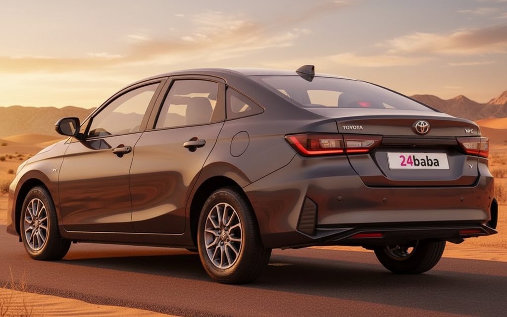 Toyota Yaris 2025 Grey rear view showing taillights
