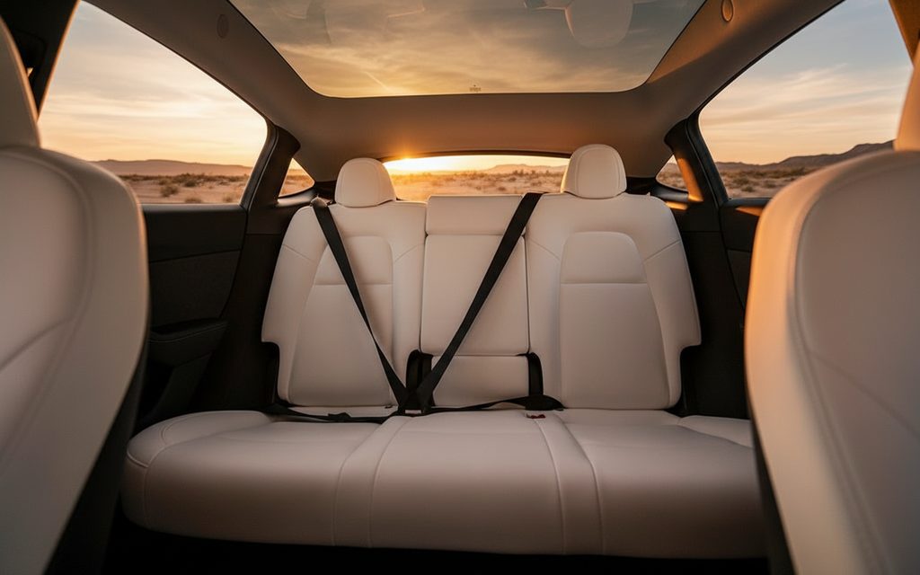 Tesla Model Y 2023 leather seats and cabin