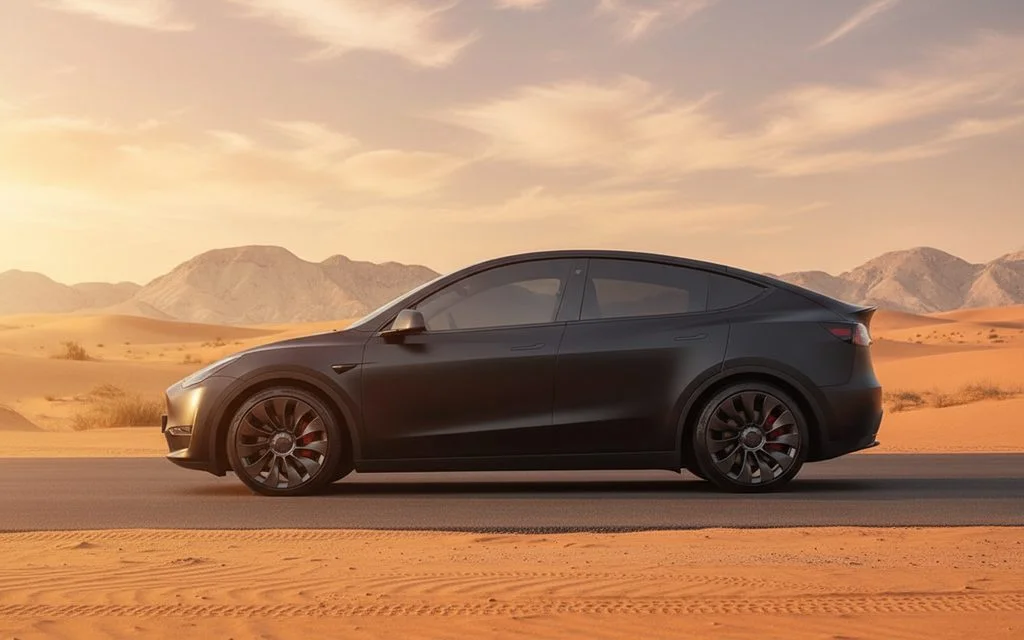 Tesla ModelY 2023 Black side profile