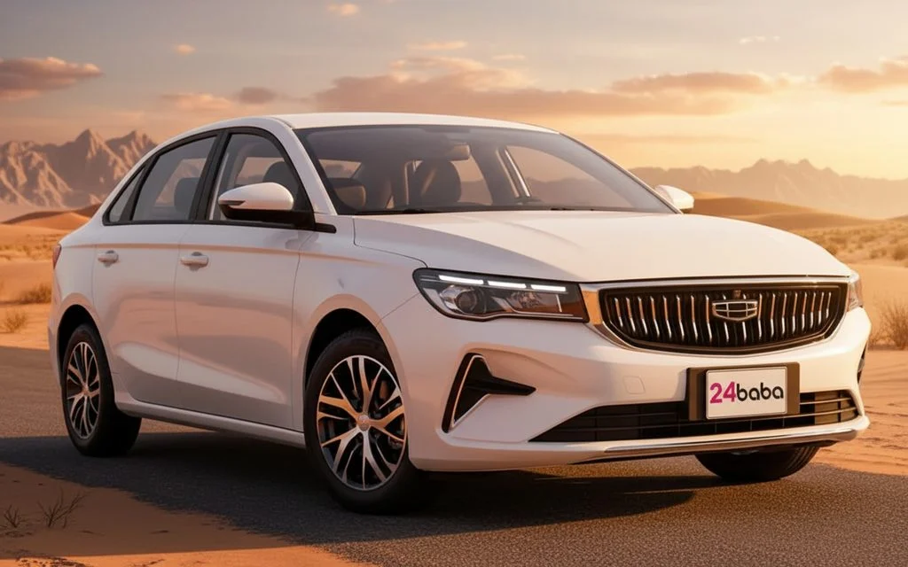 Geely Emgrand 2025 White front view with headlights