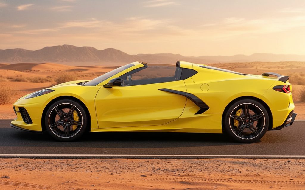 Chevrolet Corvette 2023 Yellow side profile