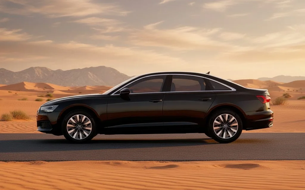 Audi A6 2023 Black side profile