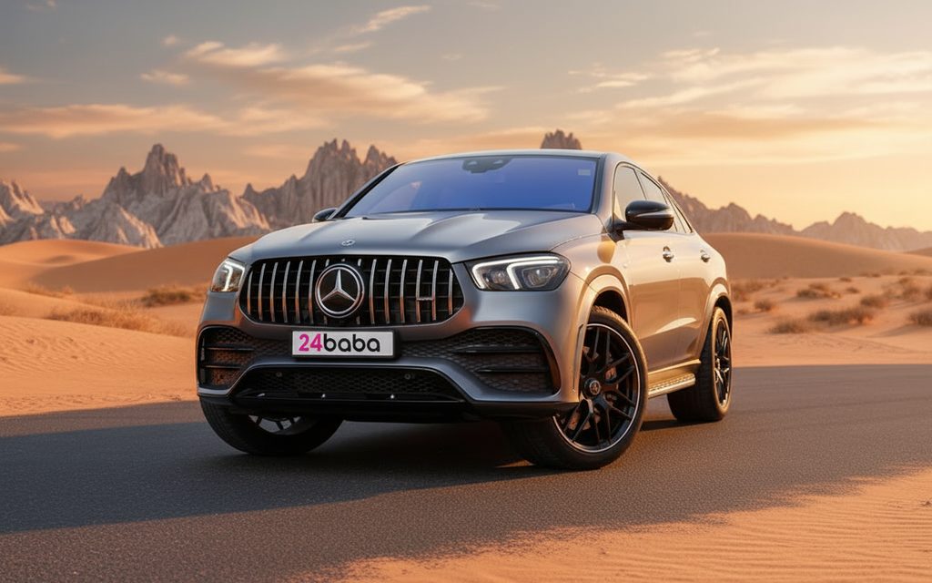 Mercedes Gle53 2022 Grey front view with headlights