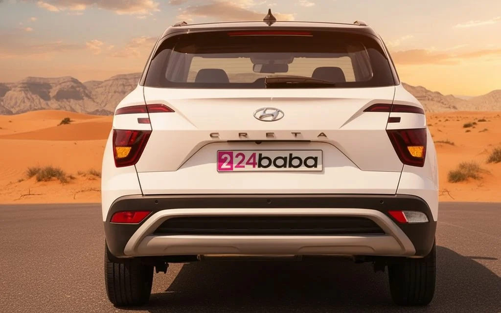 Hyundai Creta 2023 White rear view showing taillights