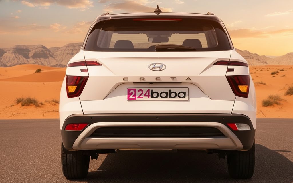 Hyundai Creta 2023 White rear view showing taillights