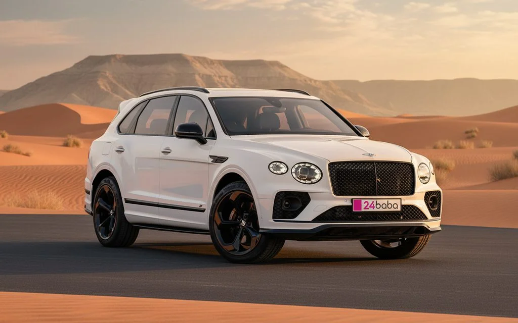 Bentley Bentayga 2022 White front view with headlights