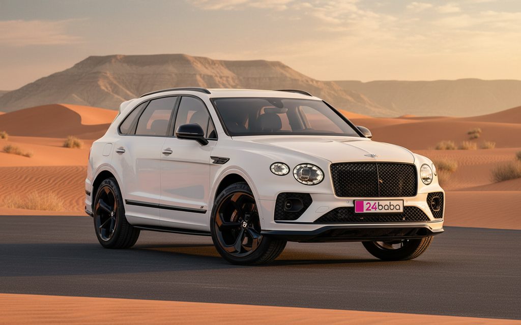 Bentley Bentayga 2022 White front view with headlights