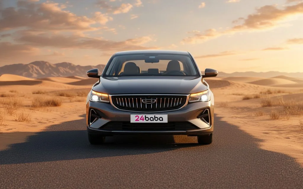 Geely Emgrand 2023 Grey front view with headlights