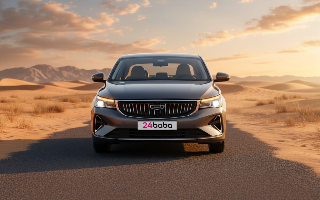 Geely Emgrand 2023 Grey front view with headlights