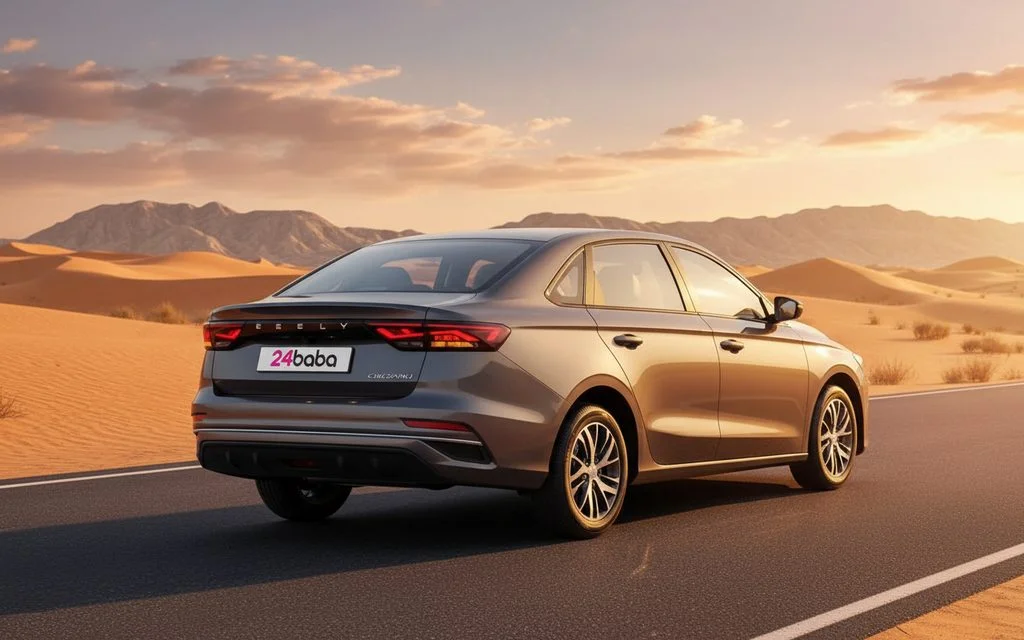 Geely Emgrand 2023 Grey rear view showing taillights