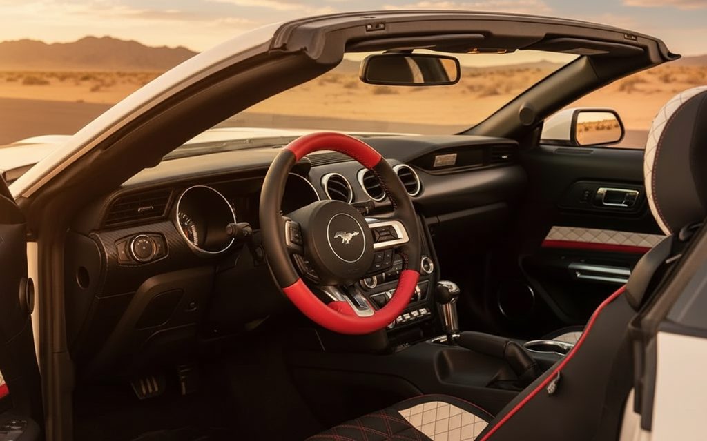 Ford Mustang 2022 dashboard and infotainment – rental in Dubai