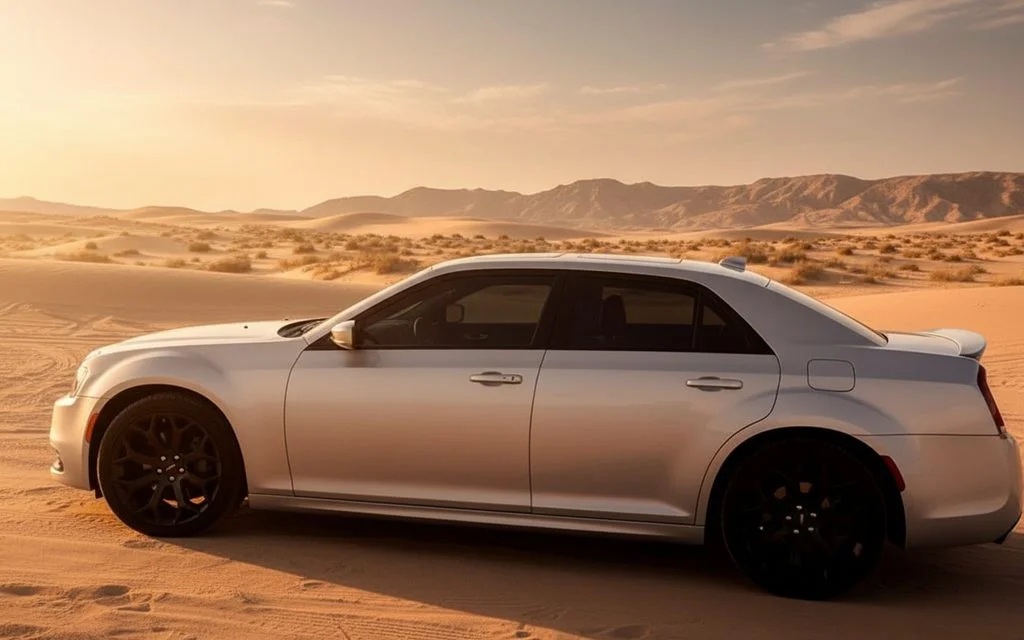 Chrysler 300 2020 Silver side profile – rental in Dubai