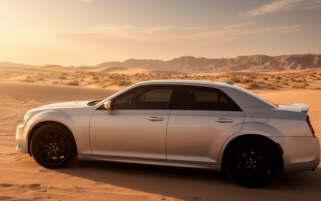 Chrysler 300 2020 Silver side profile – rental in Dubai