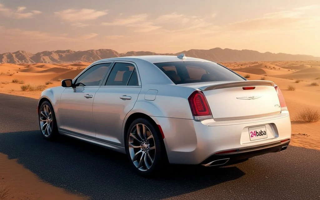 Chrysler 300 2020 Silver rear view showing taillights – rental in Dubai
