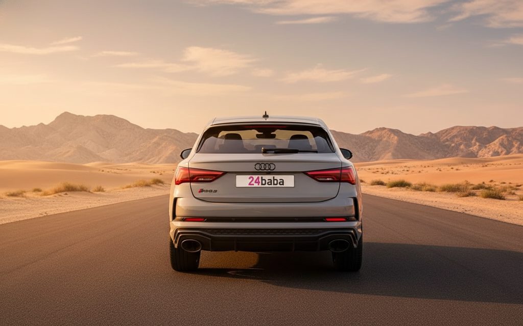Audi RsQ3 2022 Grey rear view showing taillights
