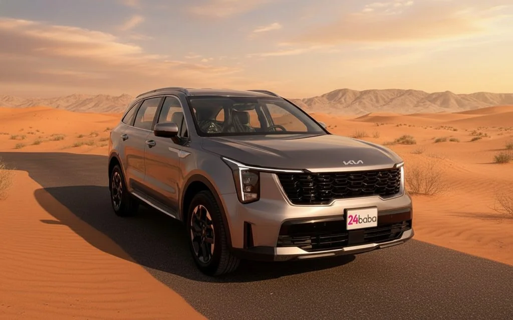 Kia Sorento 2024 Grey front view with headlights