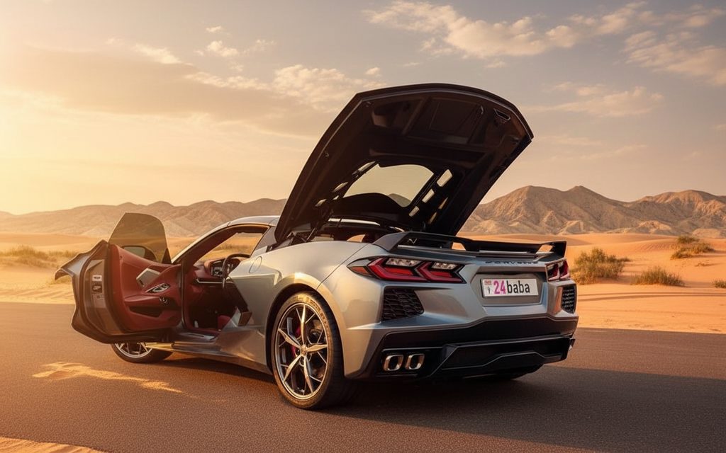 Chevrolet Corvette 2022 Silver rear view showing taillights