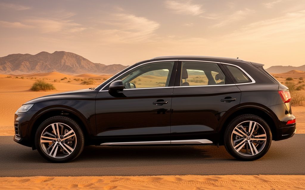 Audi Q5 2024 Black side profile – rental in Dubai