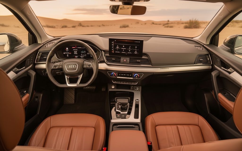 Audi Q5 2024 dashboard and infotainment – rental in Dubai